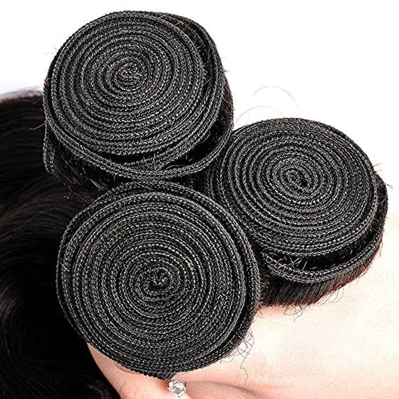 Natural Black Straight Bundles Human Hair Unprocessed Virgin 3 Bundles 16 18 20 Inch Straight Bundle Human Hair Extensions 50 Gram Per Bundle