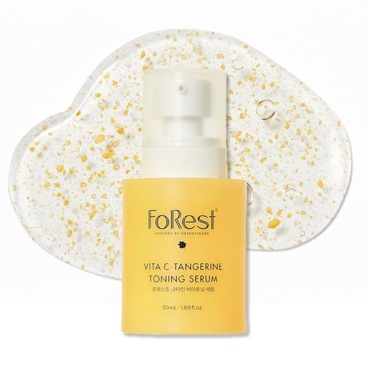 FOREST Vita C-Tangerine Toning Serum 1.69 fl. oz vitamin serum enriched with Mandarin Extract Niacinamide 5 Panthenol and Glutathione infused Vitamin Capsules for Glow Boost, Korean Skin Care