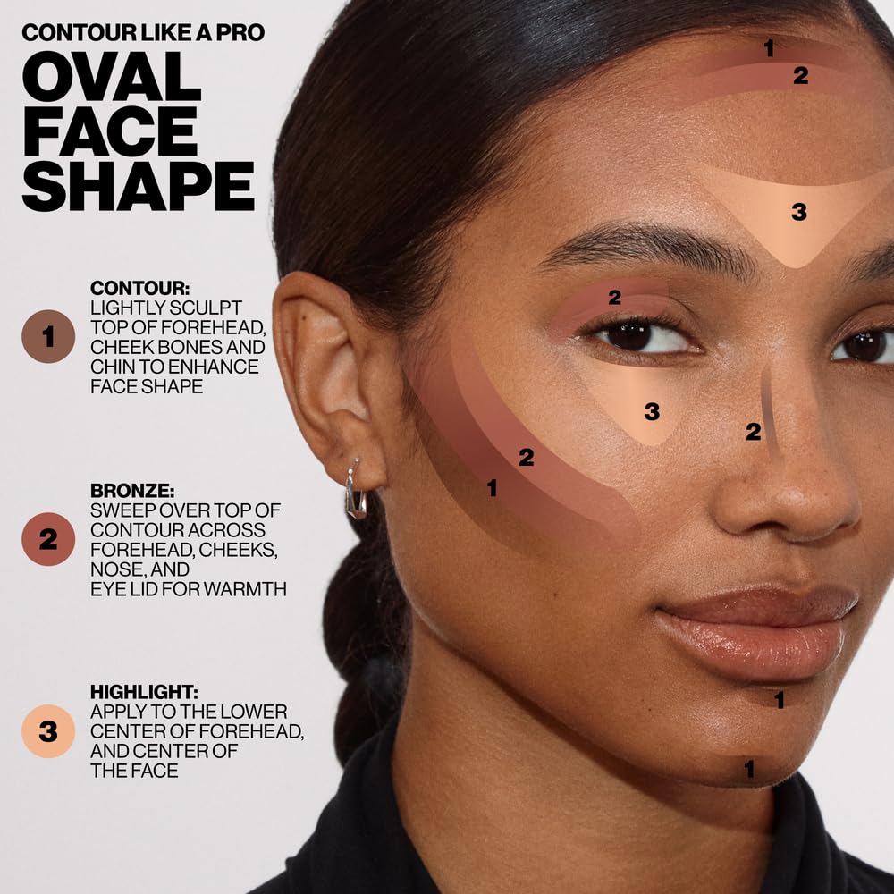 Smashbox Step-By-Step Contour Palette | Sculpt + Glow All-In-One Contour Kit with Blendable + Buildable Formulas, Medium/Deep, 0.3 Ounce