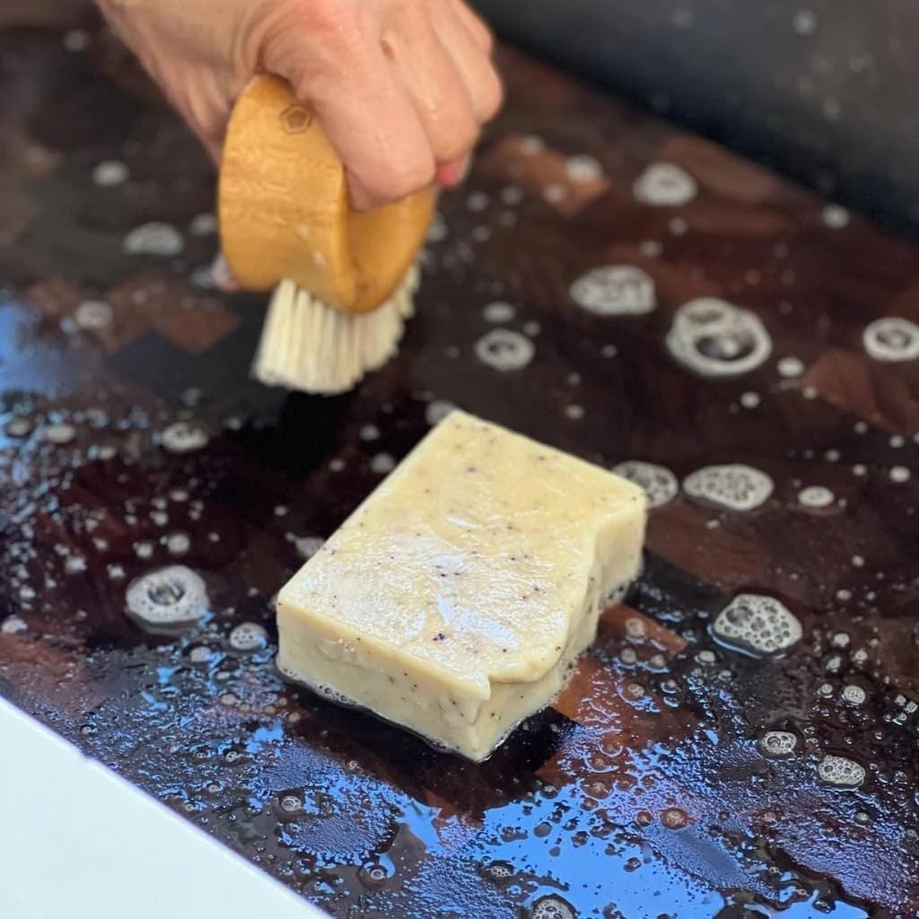Virginia Boys Kitchens Handmade Soap Bar - Gentle Coffee Grounds Scrub - Made for Cutting Boards but also Gentle on Hands (3 Pack)