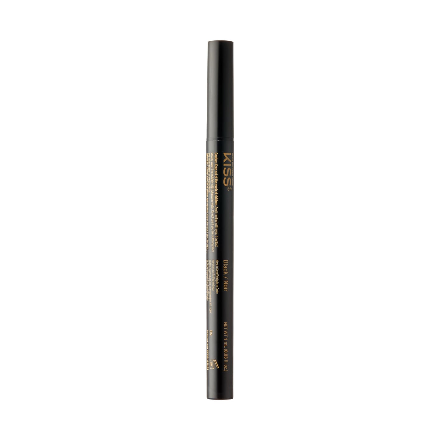 KISS Lash GLUEliner, Matte Finish, Foolproof Easy Touch-Up False Eyelash Glue and Eyeliner, Two in One Liner and Lash Glue, Black, 0.7 mL, 0.02 fl. oz. (Pack of 2)