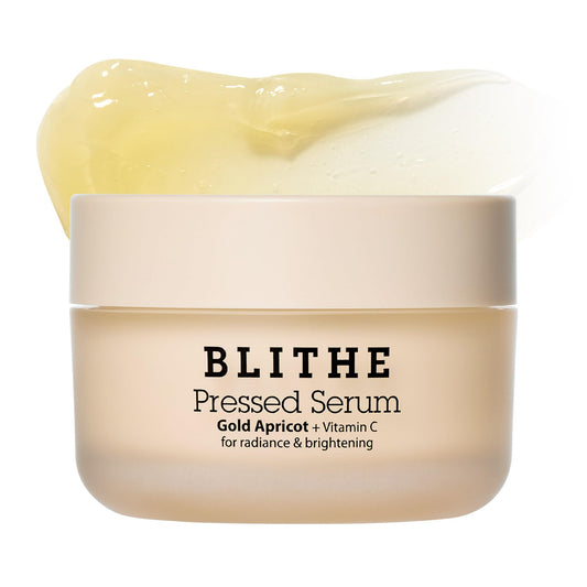 BLITHE Pressed Serum Gold Apricot | Glow Serum for Face | Glass Skin Korean Skincare & Face Moisturizer for Dry Skin, 1.68 fl oz