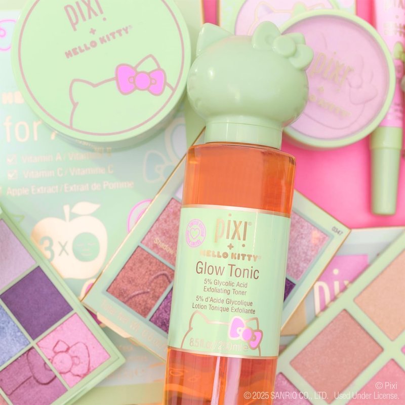 Pixi+ Glow Tonic with Hello Kitty - Exfoliating Toner for Radiant Skin | 250 ml / 8.5 fl oz