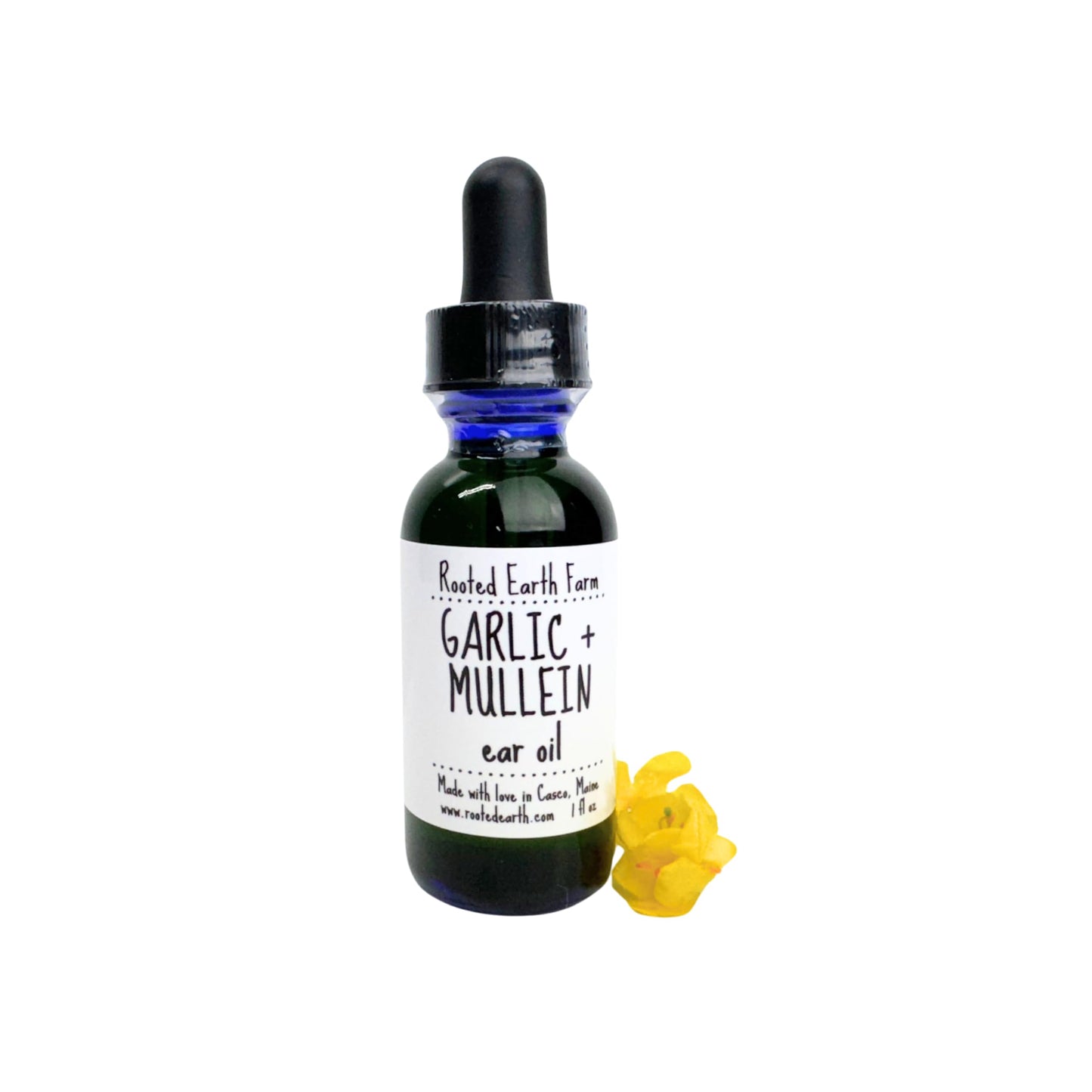 Rooted Earth Farm Garlic and Mullein Ear Oil, 1 Fluid Ounce, for Ear Issues