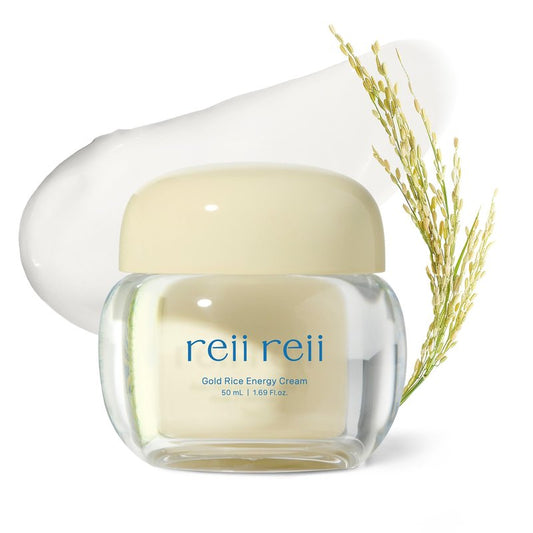 reii reii Gold Rice Energy Cream – Heritage Golden Rice Formula for Deep Hydration & Radiant Glow | Vegan Moisturizer with Peptide & Hyaluronic Acid, Korea Skincare(1.69 fl.oz / 50ml)
