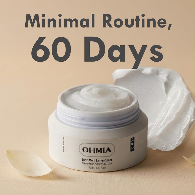Korean Anti-Aging Face Moisturizer - Lotus Multi Barrier Cream with Niacinamide & Rice | Fragrance-Free, 1.69 fl oz