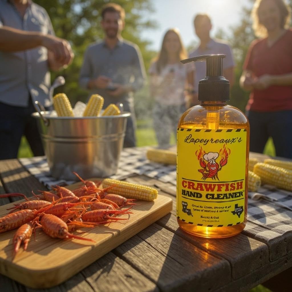 Lapeyreaux's Crawfish Soap Hand Cleaner Wash 1 Bottle, 8floz, Honey & Oat