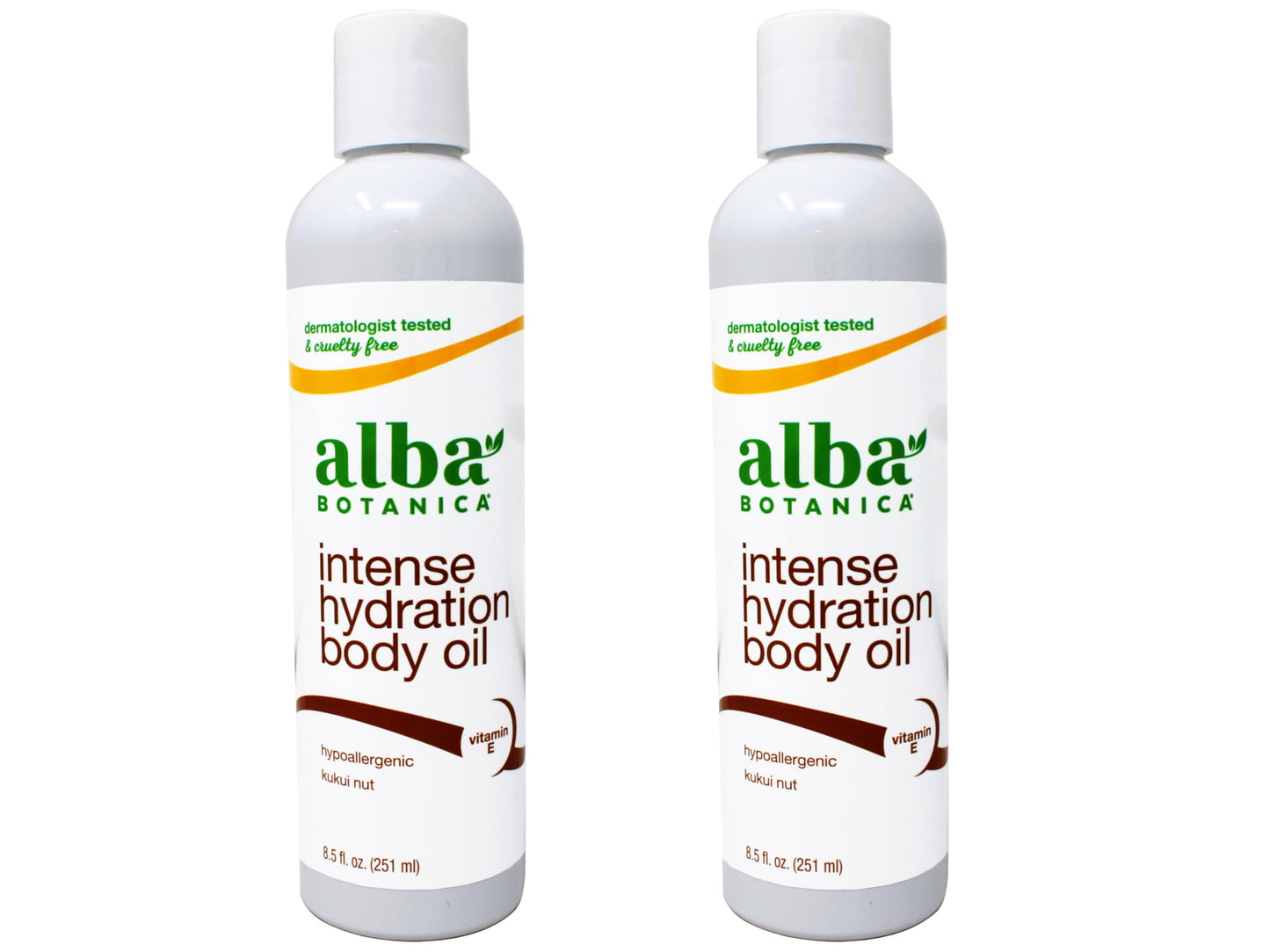 Alba Botanica Hawaiian Organic Body Oil - Kukui Nut - 8.5 Ounce (Pack of 2), 'Packaging may vary'