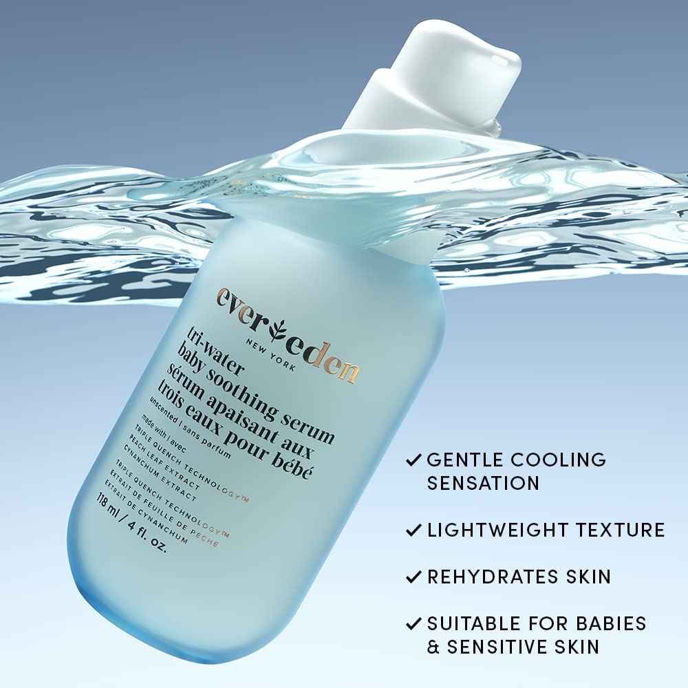 Evereden Tri Water Baby Serum, 4 fl oz. |Clean and Clean Baby Care | Non-toxic and Fragrance Free | Clean Ingredients