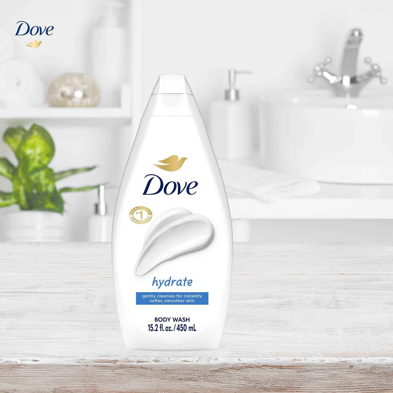 Dove Body Wash, Hydrate 2-Pack – Moisturizing Cleanser for Smooth, Soft Skin, 15.2 Oz Ea