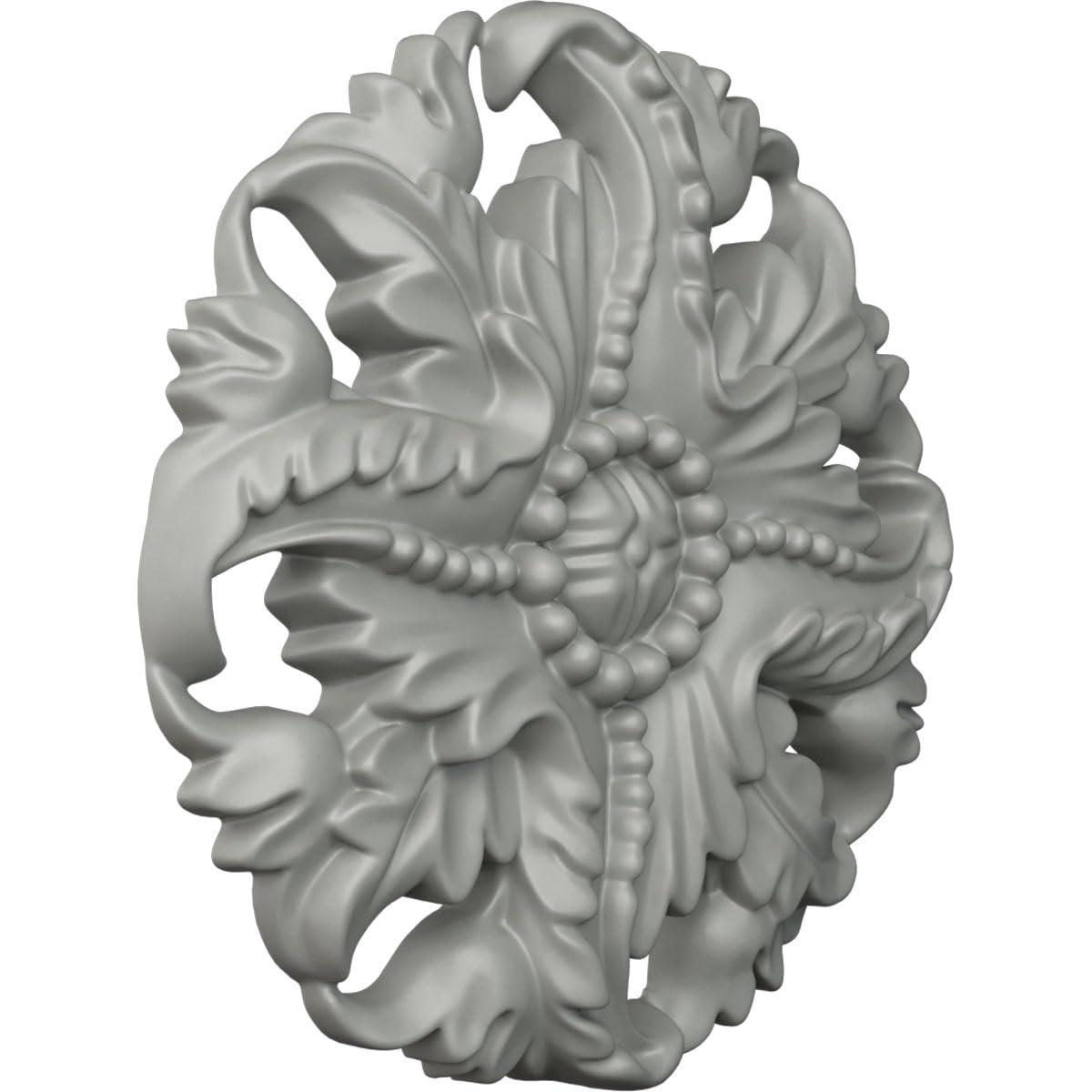Ekena Millwork ROS04X04MO Medium Monique Round Rosette, 4 7/8"OD x 5/8"P, Primed