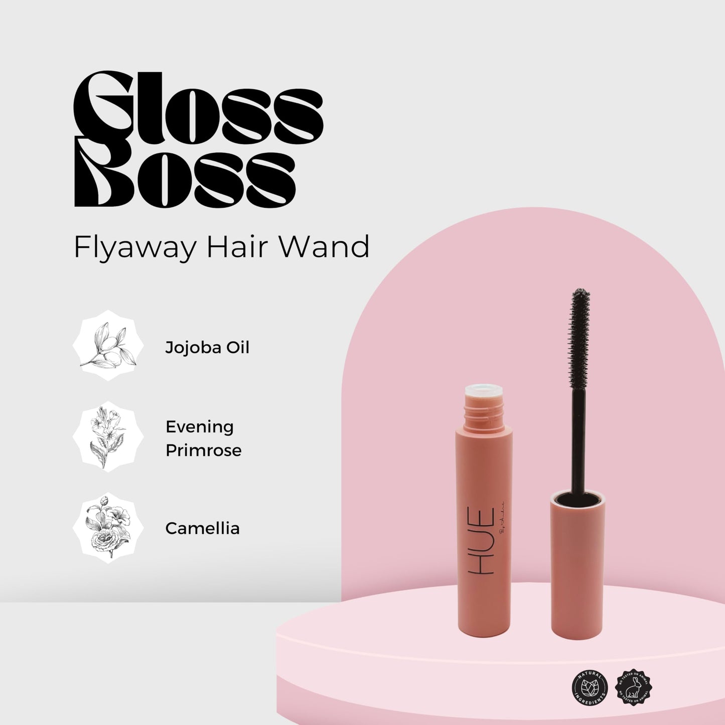 Hue By Andre Gloss Boss Flyaway Hair Wand | Frizz Control & Shine Enhancer | Silicone-Free, Unscented, Compact 10ml | Tames Flyaways, Smooths Edges, Adds Shine | Safe for All Hair Types