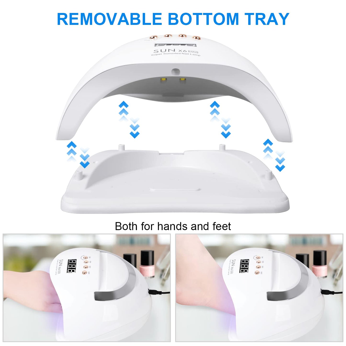 fenshine UV LED Nail Lamp, 220W UV Nail Polish Light with Phone Holder Professional Nail Gel Polish Dryer Curing Lamp with 4 Timer Setting, Auto Sensor 45 Beads for Nail Art Design