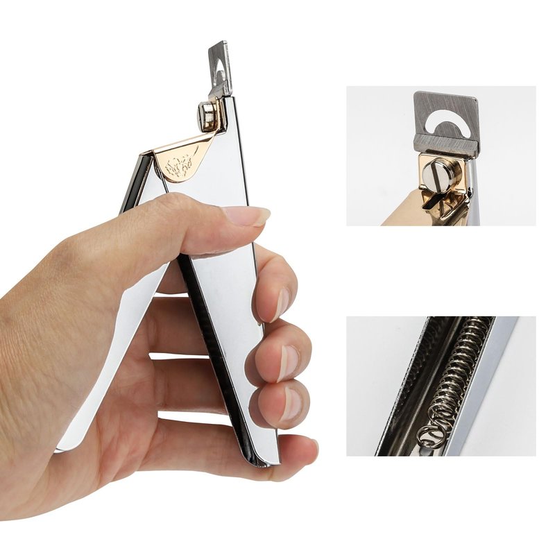 3 Pieces Acrylic Nail Clippers, Adjustable Nail Tip Cutter with Sizer and Catcher, Stainless Steel False Nail Clipper for Acrylic Nails with Length Nail Clippers for Acrylic Nails with Length Measure