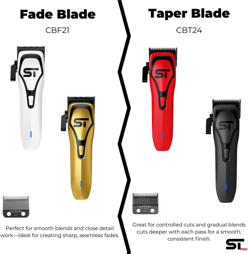 DLC Coated Steel Replacement Blade for Supreme Trimmer | Fade Blade Compatible with Darkstar72 & Most Hair Clippers - Black