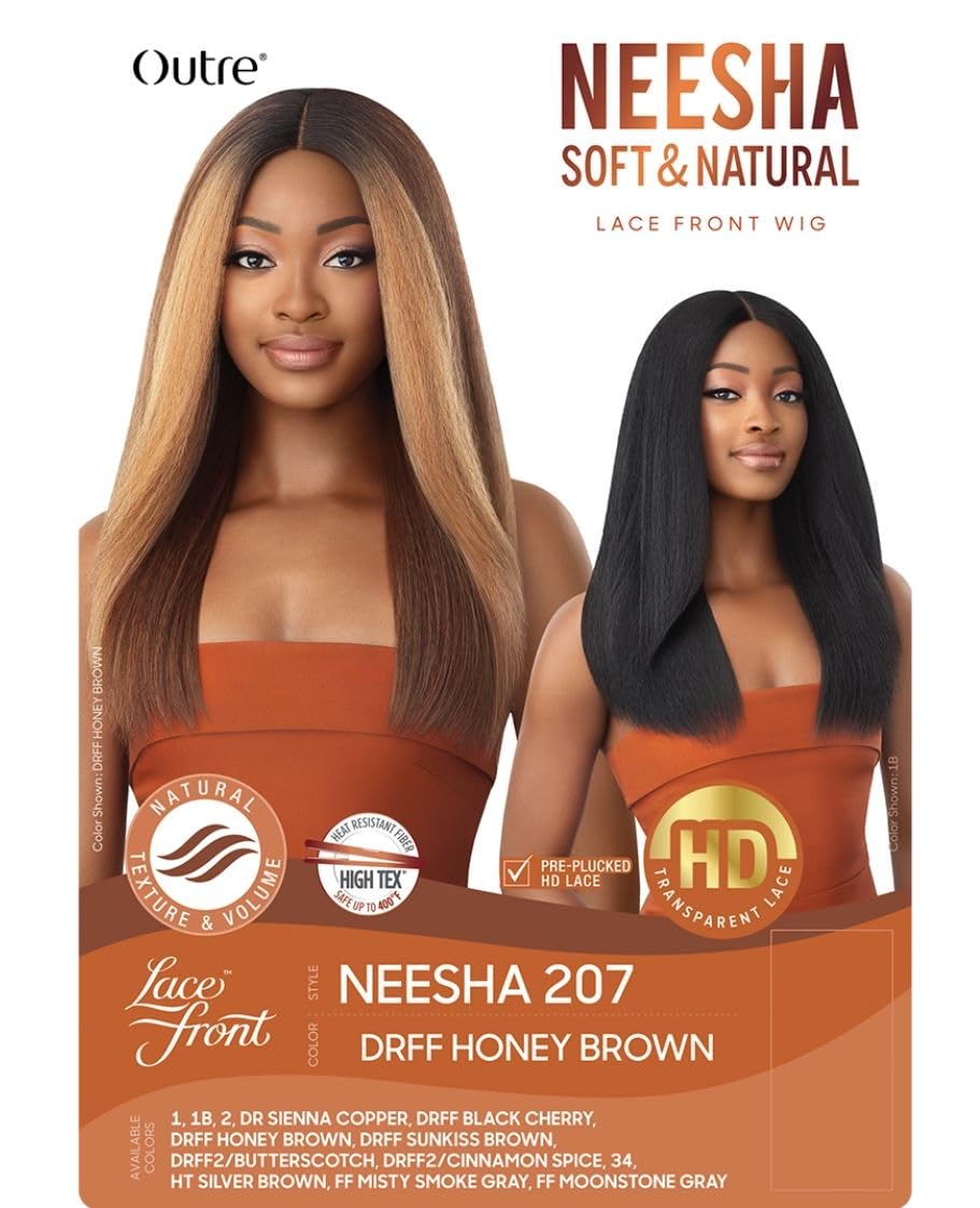 Outre Soft & Natural Synthetic Lace Front Wig - NEESHA 207 (1 Jet Black)