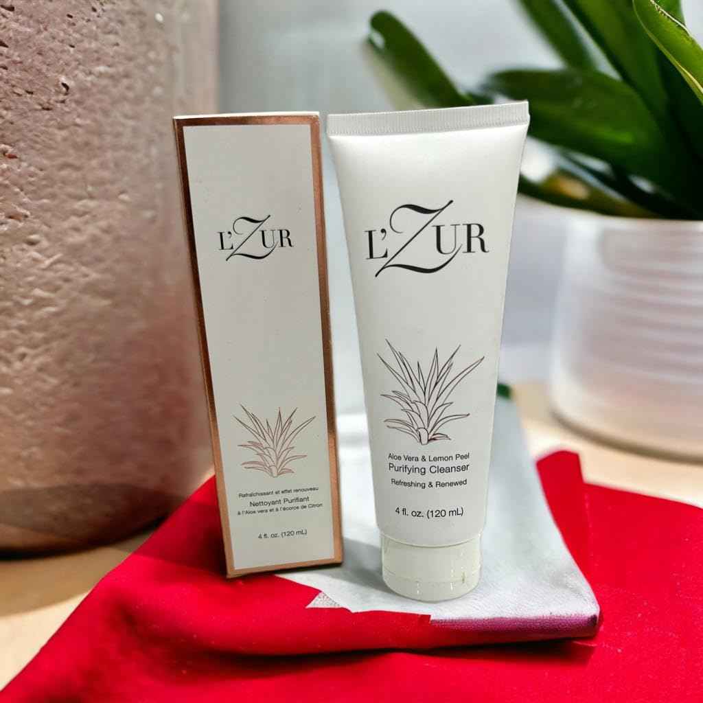 L’Zur Aloe Vera & Lemon Peel Purifying Cleanser for Women Facial Age Defender Natural ingredients 4 - Fluid Ounce