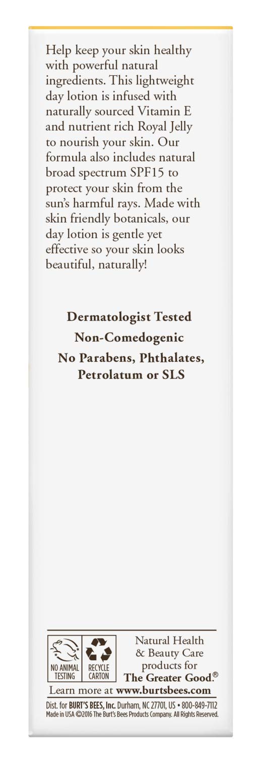 Burt's Bees Nourishment Day Lotion - SPF 15 for Normal to Combination Skin | 2 Fl Oz, Natural Formula