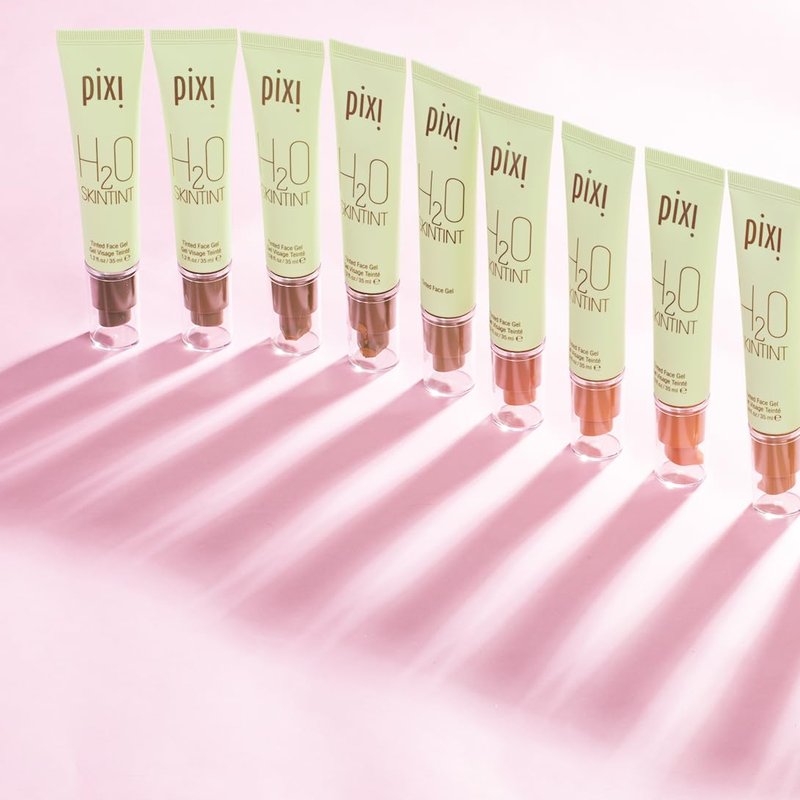 Pixi H2O SkinTint | Tinted Face Gel Moisturizer | Lightweight Hydrating Coverage with Hyaluronic Acid | Evens Skin Tone & Reduces Redness | Oil-Free Dewy Finish | Nude | 1.2 fl oz