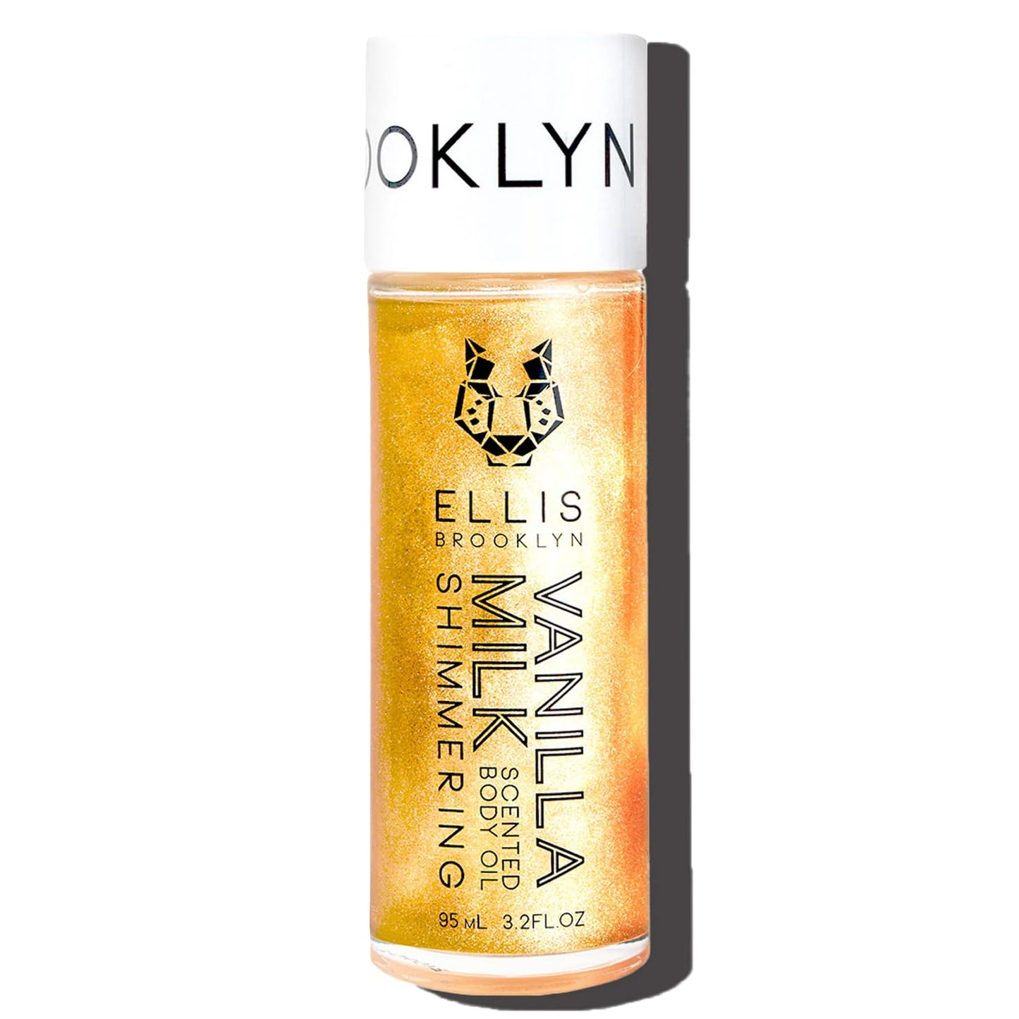 Ellis Brooklyn VANILLA MILK Shimmer Scented Body Oil, Champagne Glow, Moisturizing, Fast-Absorbing, Vegan, Cruelty-Free, Sustainable Ingredients, 95ml/3.2 fl oz