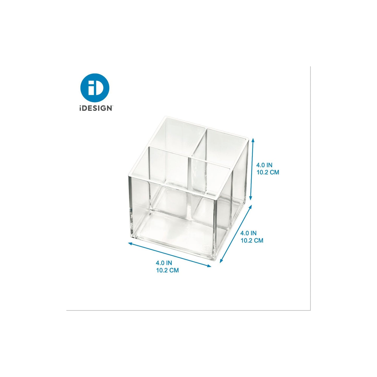 iDesign The Sarah Tanno Collection Plastic Cosmetic Drawer Organizer, Clear/White Large