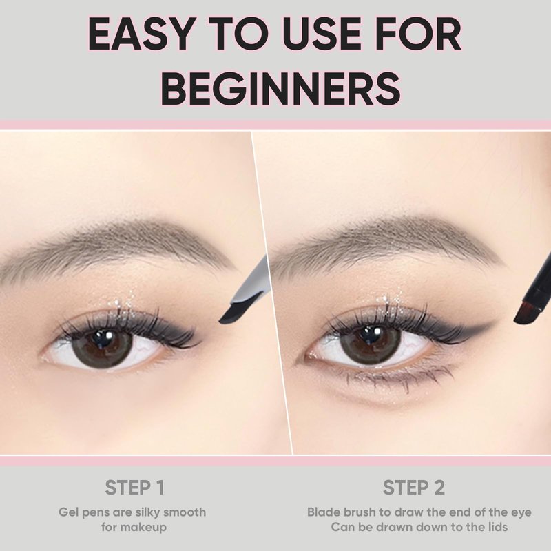 VEECCI Waterproof Gel Eyeliner Pencil - Highly Pigmented, Smudge-proof, Ultra-Fine Tip for Precise Eye Makeup - Built-in Brush for Easy Application - Ideal for women & girls (03 Coffee)