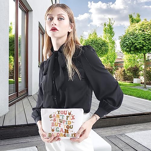 WCGXKO Divorce Gift Ex Wife Makeup Bag Zipper Pouch (DIVORCE IT) - Travel/On-the-go, Makeup Storage, Organizing Essentials, Gift for Cosmetic Enthusiasts