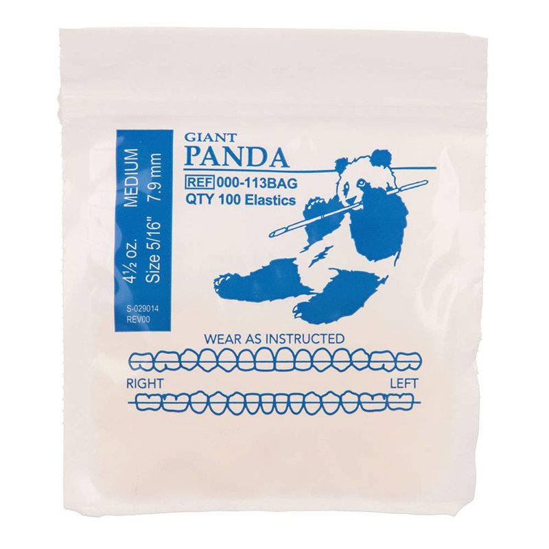 American Orthodontics Elastics - Wildlife Panda | Medium 5/16" Size, 4.5 Oz, 50 Packs, 5,000 Total | Precision-Cut Latex Tubing