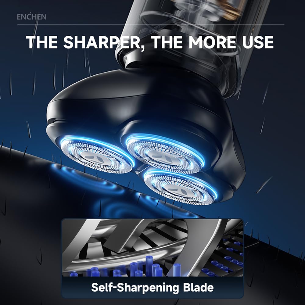 Beard Trimmer for Men, Enchen Blackstone 8 Wet Dry Shaver with 3D Flexible Head, Pop Up Trimmer, Water Proof Cordless Portable Shaver, Ideal Gift for Men