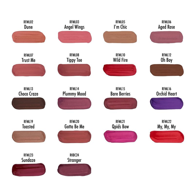 Ruby Kisses Forever Matte Liquid Lipstick 5 Pack - RFML02&05&07&12&19
