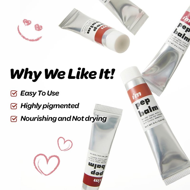 I'M MEME Lip and Cheek Tint - PepBalm 004 Corner | Wtih Shea Butter, Gift, Liquid Blush, Travel-Friendly, Highly Pigmented, Non-Drying, Sheer Balm Gross Tint Contour, 0.52 Oz