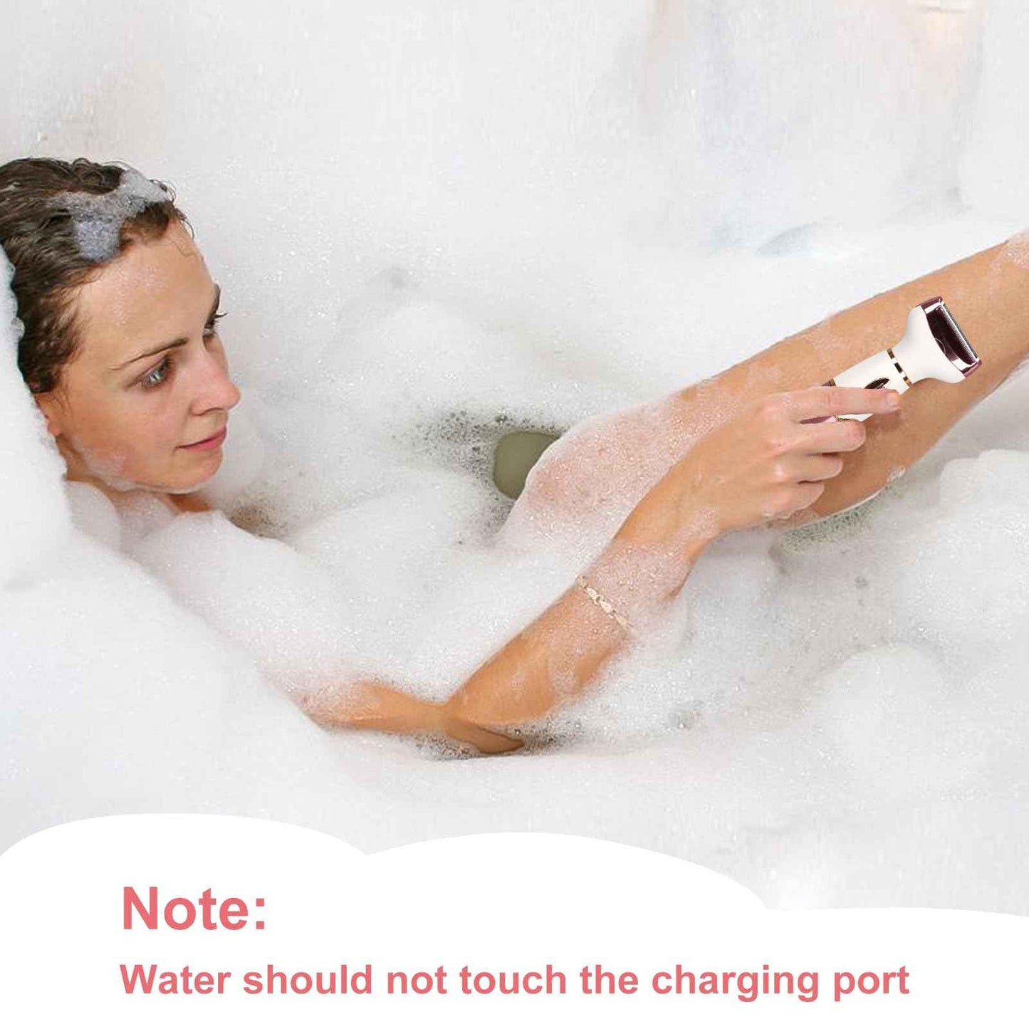 Women Electric Razor, Painless Body Hair Trimmer and Facial Hair Removal Kit,Cordless Body Shaver for Trip, LCD Display USB Charge, IPX7 Waterproof&Easy Cleaning for Face Arm Leg Bikini Underarm