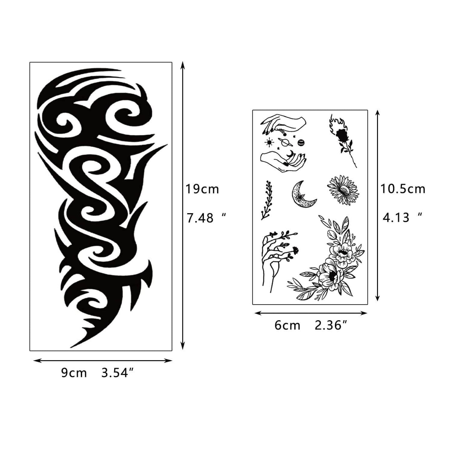 GLARYYEARS Maori Temporary Tattoos for Men Painless Tribal Body Art