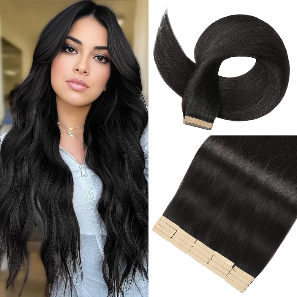 Golden Brown Tape in Hair Extensions Human Hair,14 Inch Human Hair Tape in Extensions 20Pcs Tape Ins Human Hair Extensions for Women Seamless Tape in Hair Extensions Real Human Hair