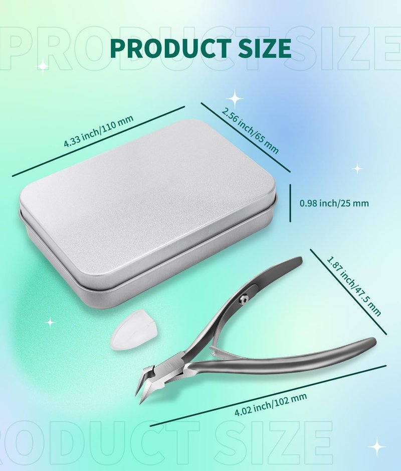 Ingrown Toenail Clippers - Sharp Pointed Stainless Steel Cutter for Thick Nails | 7-Shaped Beveled Design