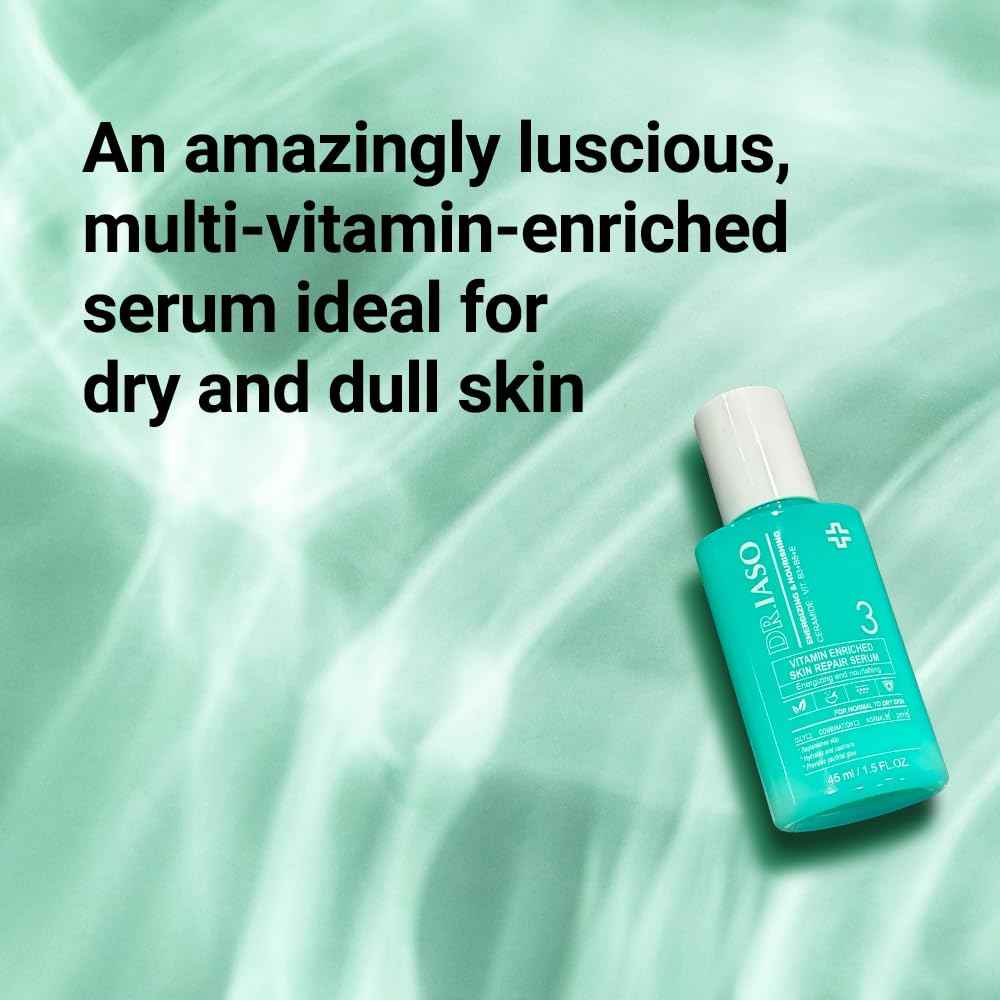 IASO Vitamin Enriched Skin Repair Serum | Highly Concentrated Multivitamin Serum, Vegetable Oils, Korean Skin Care, 1.5 oz