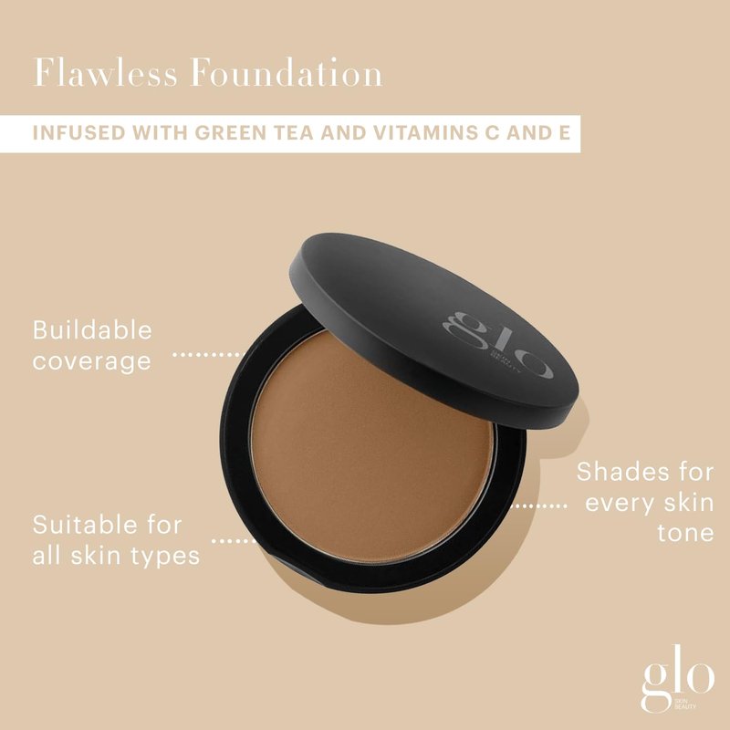Glo Skin Beauty Pressed Base Powder Foundation, Chestnut Medium – Buildable Sheer to Full Coverage, Long Wear Face Powder Compact, Pressed Powder Makeup for Smooth, Semi-Matte Finish