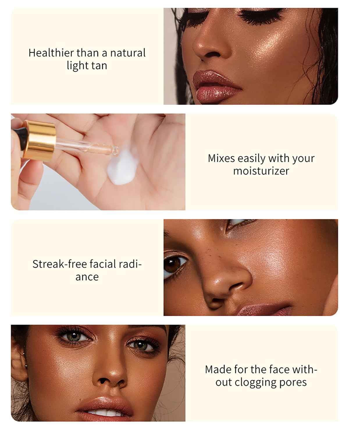 Natural Glow Instant Sun Drops, Sunless Tanning for Face and Body, Instant Sun Bronzing Drops, Oil Free, 1 Fl Oz (1 Fl Oz)