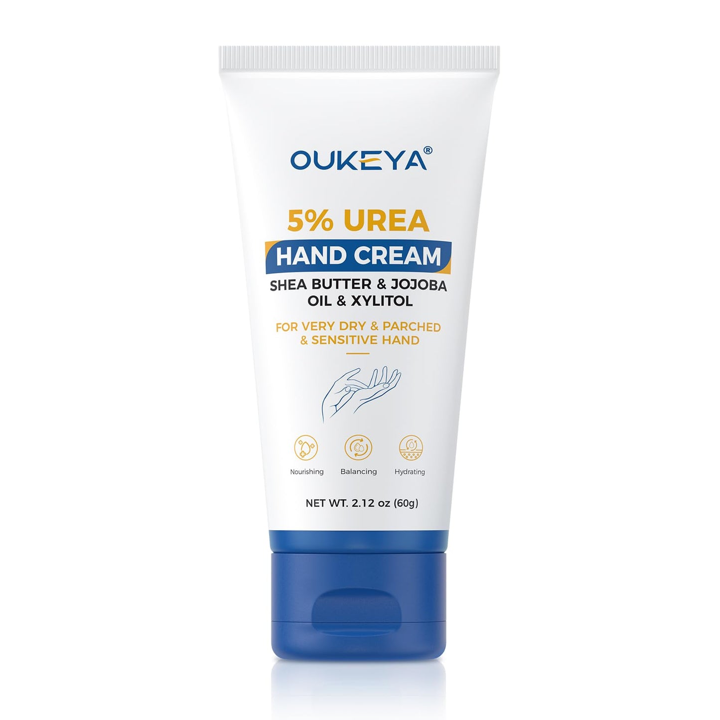 OUKEYA Urea Hand Cream - With 5% Urea Deep Nourishment for Hands, Fast-Absorbing Hydration for Soft Skin with Jojoba Seed Oil & Shea Butter - Perfect Travel Size for On-the-Go Care