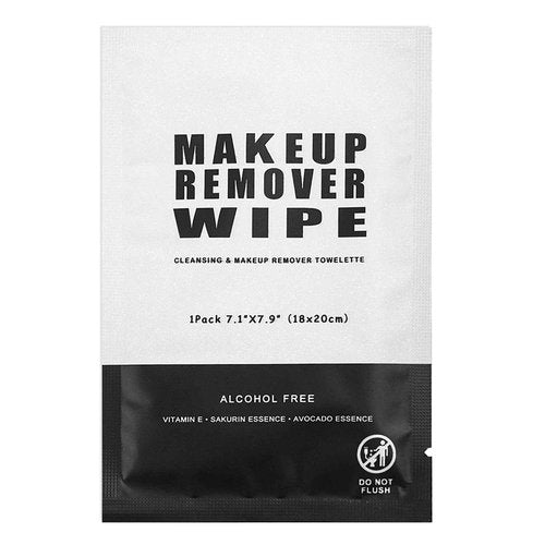 Gisdo 100 Makeup Remover Wipes Bulk Individually Wrapped Makeup Wipes Single Makeup Remover Cloth Facial Cleansing Pads for Mascara Lipstick Oil Dirt Face Skin Travel Hotel (Black)