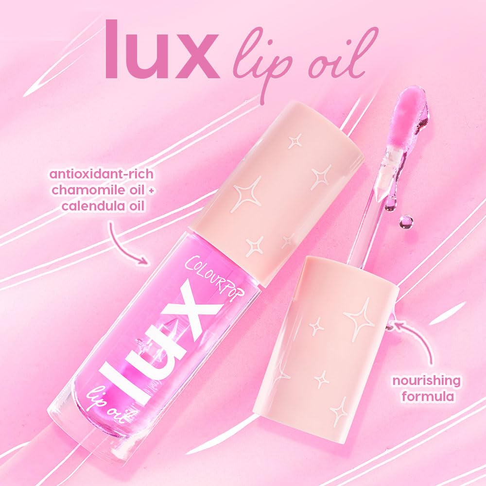 ColourPop Lux Lip Oil - Hydrating Sheer Tinted Lip Oil with Chamomile & Calendula - Bengal Pink (0.16 oz)