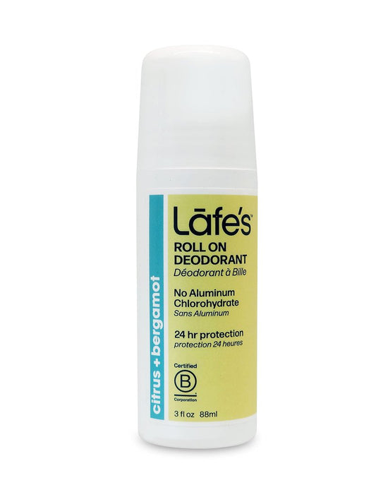 Lafe's Natural Deodorant | 3 ounce Roll-On Aluminum Free Natural Deodorant | Citrus & Bergamot
