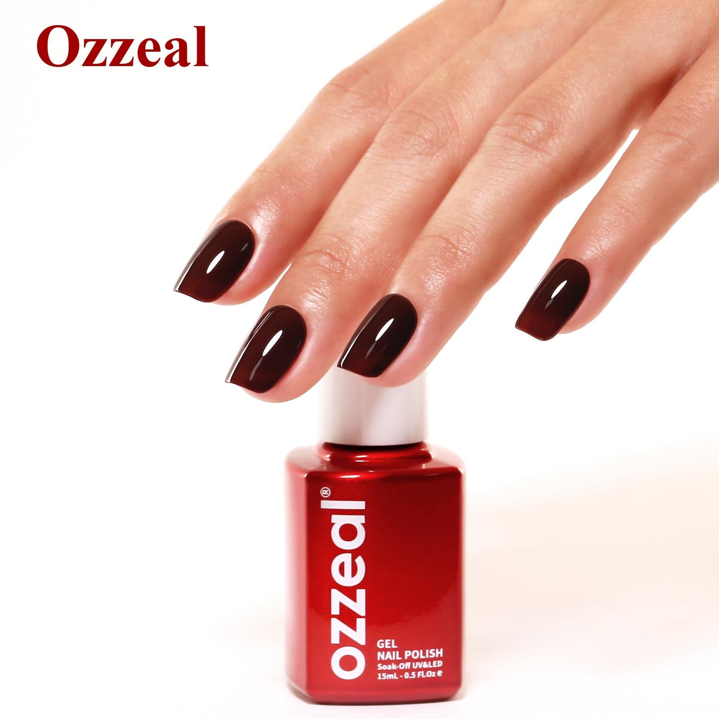 Gel Polish, 0.5 Fl Oz Deep Cherry Brown Gel Polish Autumn Winter Soak Off LED UV Nail Gel Polish Art Starter Manicure Salon DIY Gel Polish