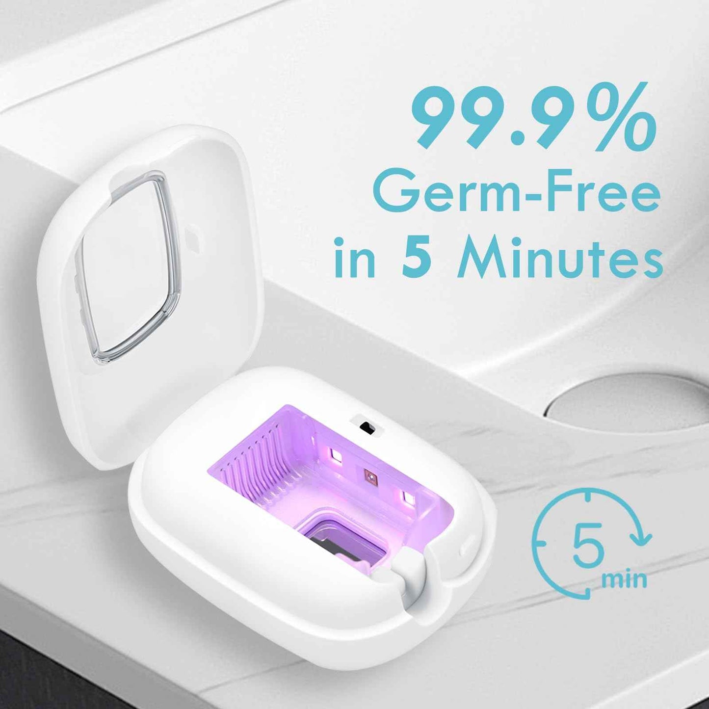 RILIZER UV Toothbrush Sanitizer Cover, Rechargeable Travel Cap with Magnetic Wall Mount, Portable Cleaner for Any Size Toothbrush