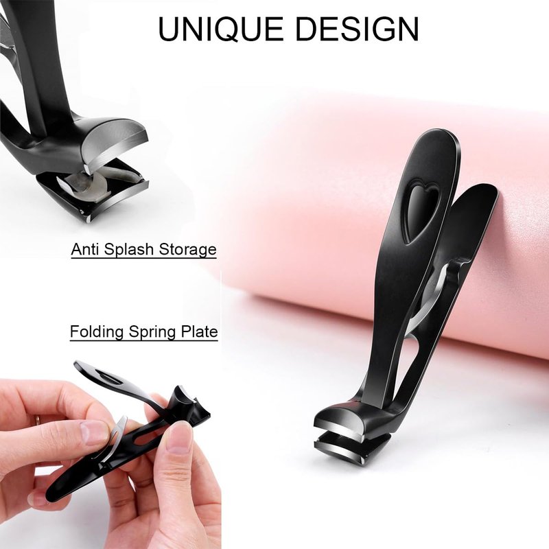 FOTIWESD 3-Piece Nail Clippers Set - Premium Stainless Steel Toenail Clippers for Thick & Ingrown Nails, Ergonomic Heavy Duty Nail Cutter Kit with Nail File for Seniors, Men, Adults