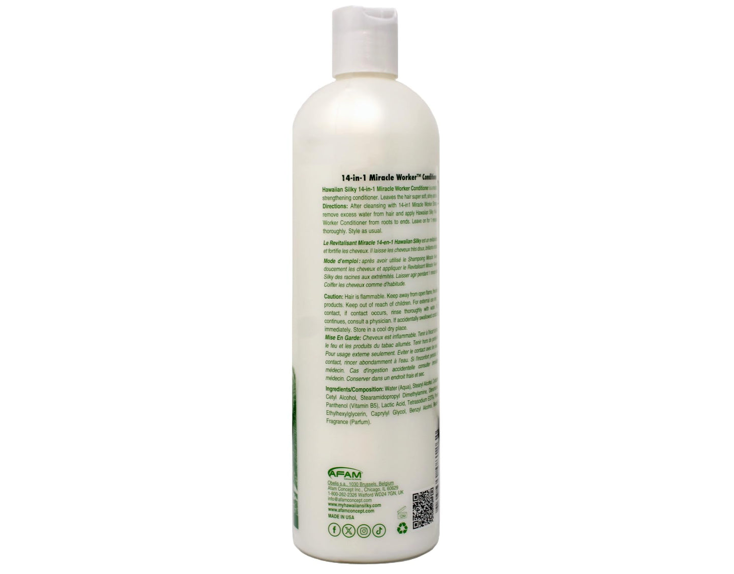 Hawaiian Silky Miracle Worker 14-in-1 Shampoo & Conditioner Bundle, Hydrating & Strengthening Hair Care Set, 16 fl oz Each
