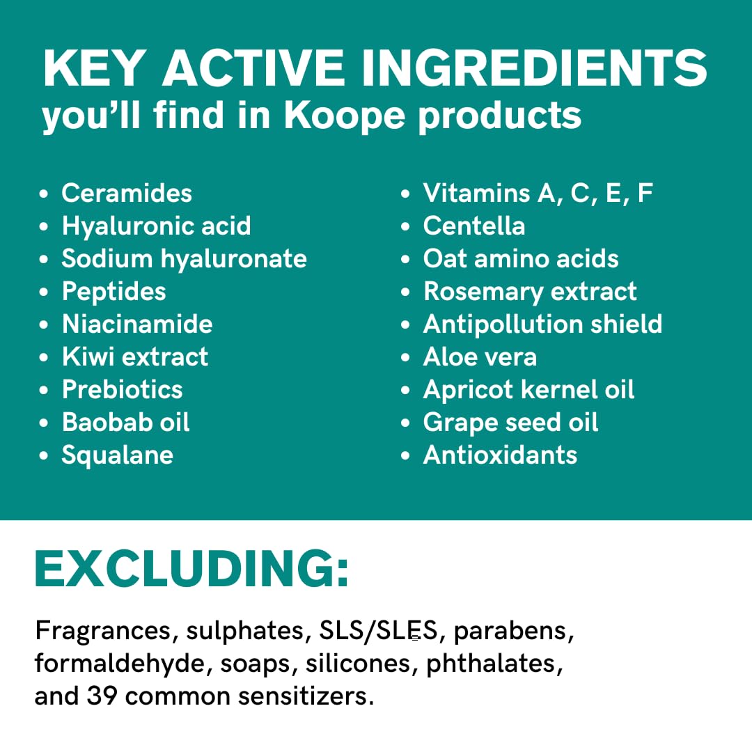 Koope Heavyweight Moisturizer Face Cream, For Dry Skin, Strengthen Skin Barrier with Peptides, Ceramides, Hyaluronic Acid, Rosemary Extract, Free of Parabens, Sulphates & Fragrances, Vegan, 1.69 FL OZ