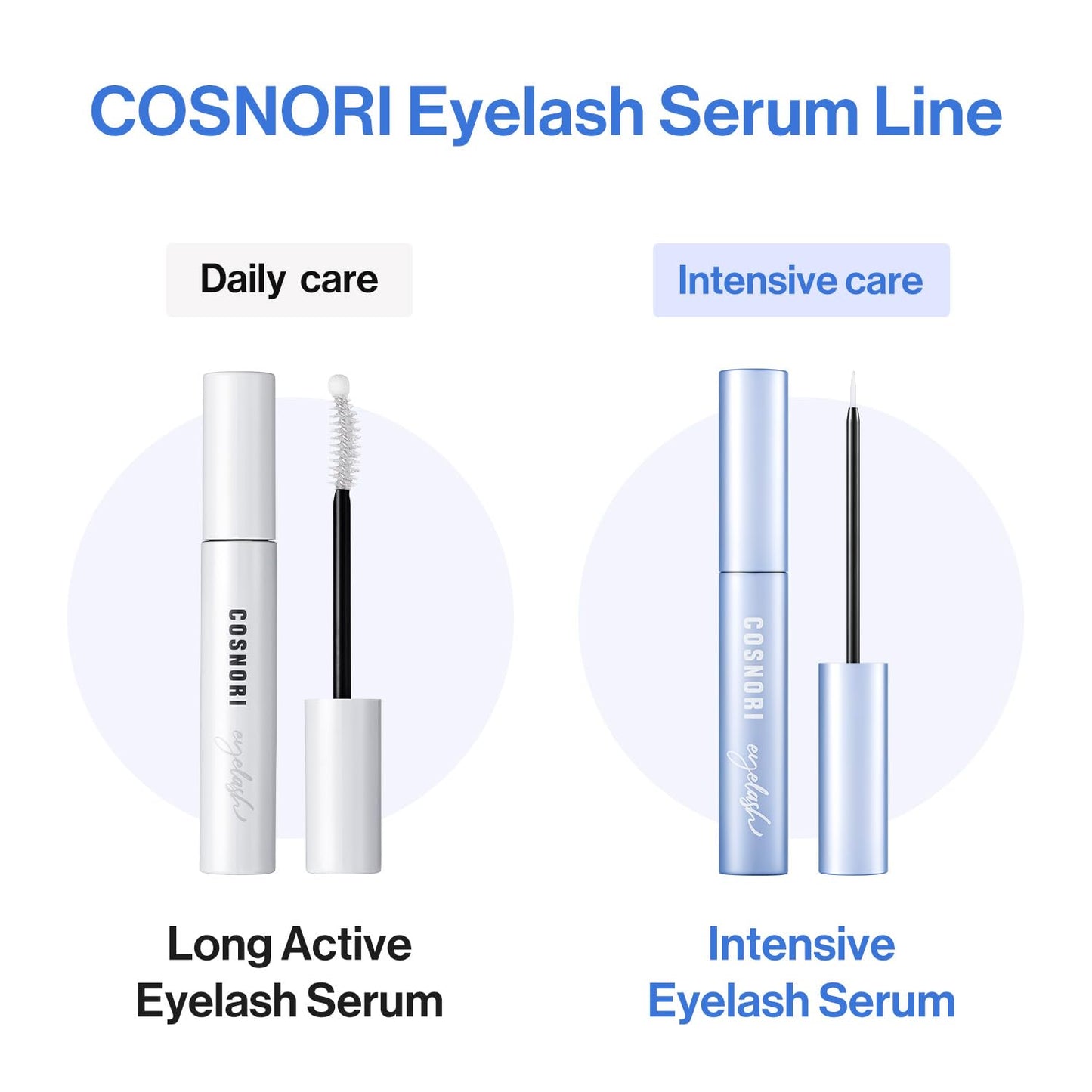COSNORI Intensive Eyelash Serum - Korean Eyelash Root Care Serum for Healthier and Stronger Lashes - High Purity Protein, Plant-Based Collagen - Hypoallergenic Formula, Non-Irritating, 0.2 fl.oz