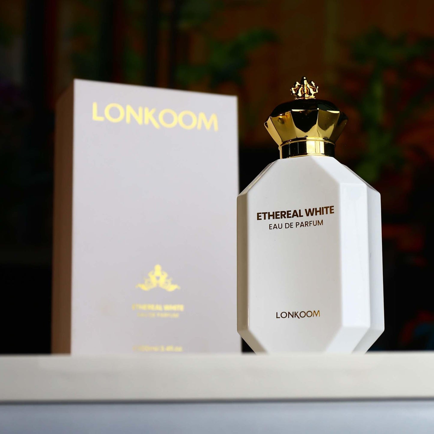 Lonkoom Ethereal White Perfume for Women, 3.4 Fl Oz/100ml Eau de Parfum Spray Long-Lasting Fragrance, Floral Fruity Gourmand Notes of Black Currant Pear Lris Jasmine Orange Blossom Praline, Vanilla