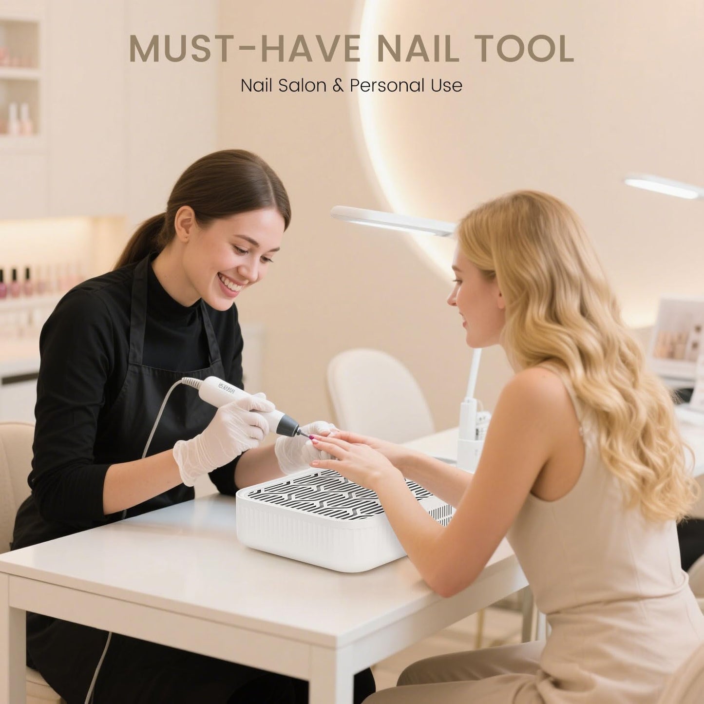 pozoera Nail Dust Collector Cordless - Rechargeable Nail Dust Collector Quiet & Powerful Suction, Professional Nail Tech Dust Collector for Acrylic Gel Polish Manicure Pedicure at Salon&Home